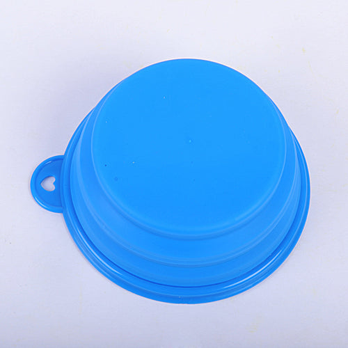 Blue PackBowl collapsible travel bowl, viewed from above
